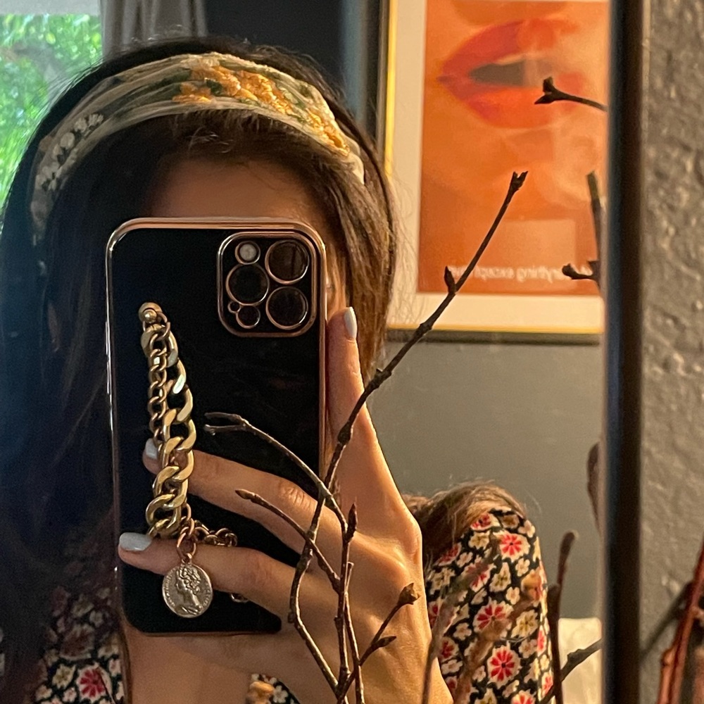 White mesh silk embroidery headband